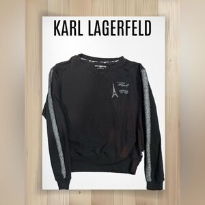 Karl Lagerfeld Black Sweater with Silver Details